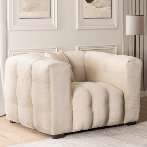 Fotel Wypoczynkowy MODERNO 1S Kremowy Nowoczesny