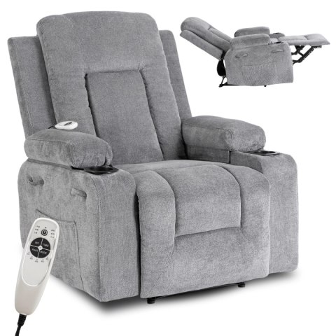 Fotel Rozkładany Masujący BOX 2 Ciemnoszary