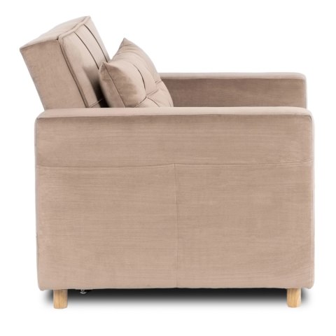 Fotel Rozkładany SOLOR Beżowy Welurowy