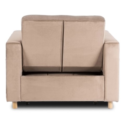 Fotel Rozkładany SOLOR Beżowy Welurowy