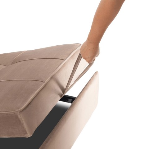 Fotel Rozkładany SOLOR Beżowy Welurowy