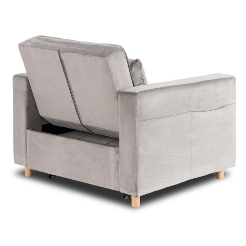 Fotel Rozkładany SOLOR Szary Welurowy