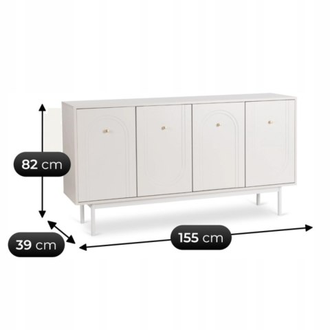 Komoda do Salonu MARLEN 155 cm Kaszmir Czterodrzwiowa Nowoczesna