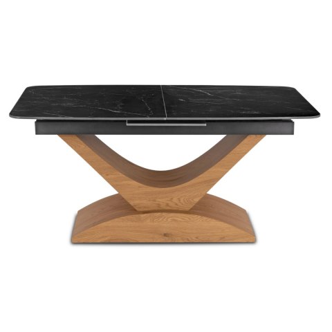 Stół ALICANTE Ceramiczny Rozkładany 160-200 cm Czarny Marmur/Dąb