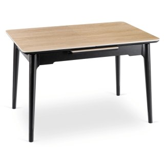 Stół SAMER Rozkładany Ceramiczny 120-160 cm Dąb/Czarny