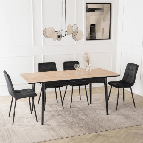 Stół SAMER Rozkładany Ceramiczny 120-160 cm Dąb/Czarny