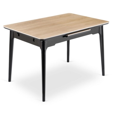 Stół SAMER Rozkładany Ceramiczny 120-160 cm Dąb/Czarny