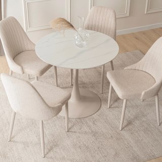 Stół SANDER 89 cm Ceramiczny Biały/Kaszmir