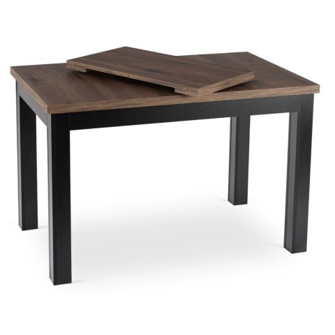 Stół SKUBI Rozkładany 120-160 cm Orzech/Czarny