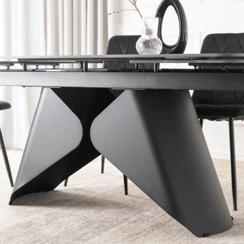 Stół VERONA Ceramiczny Rozkładany 160-240 cm Czarny Marmur/Czarny