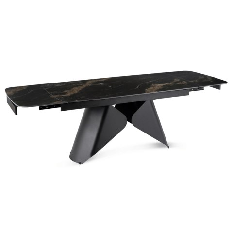 Stół VERONA Ceramiczny Rozkładany 160-240 cm Czarny Marmur/Czarny