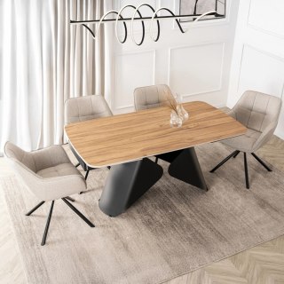 Stół VERONA Ceramiczny Rozkładany 160-240 cm Dąb/Czarny