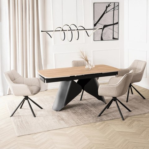 Stół VERONA Ceramiczny Rozkładany 160-240 cm Dąb/Czarny