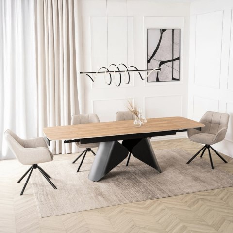 Stół VERONA Ceramiczny Rozkładany 160-240 cm Dąb/Czarny