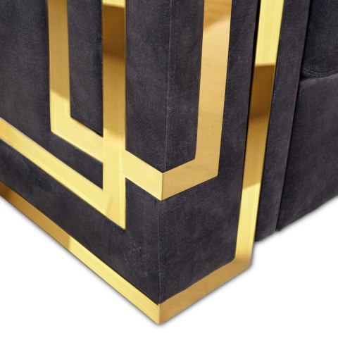 Fotel Wypoczynkowy PALLAZO 1S Czarny/Złoty Welurowy Nowoczesny Glamour
