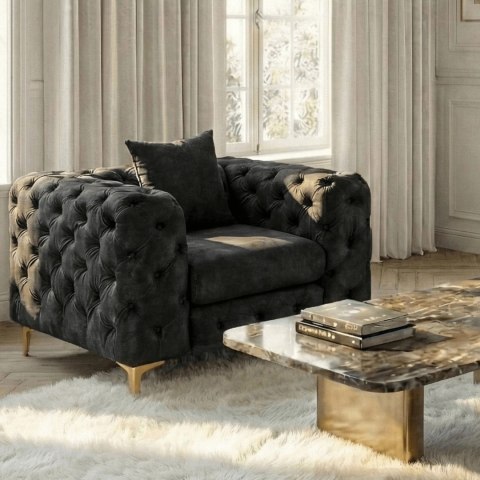 Fotel SORRENTO 1S Czarny Welurowy