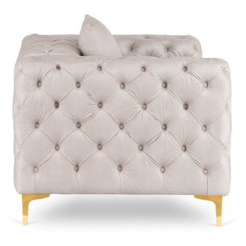 Fotel Wypoczynkowy SORRENTO 1S Kremowy Welurowy Nowoczesny Glamour