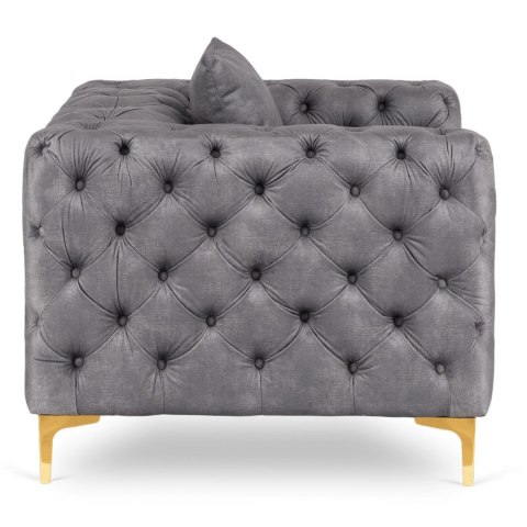 Fotel Wypoczynkowy SORRENTO 1S Szary Welurowy Nowoczesny Glamour