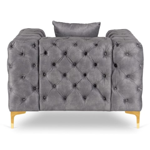 Fotel Wypoczynkowy SORRENTO 1S Szary Welurowy Nowoczesny Glamour
