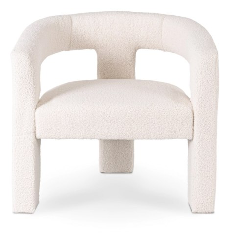 Fotel Wypoczynkowy do Salonu LILLE Kremowy Boucle Nowoczesny