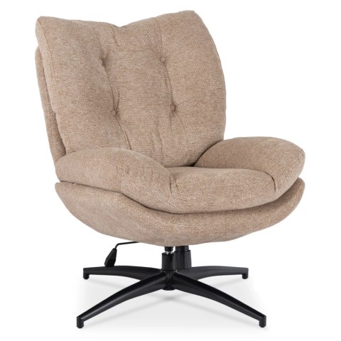 Fotel Wypoczynkowy Obrotowy FREMONT z Podnóżkiem Beżowy