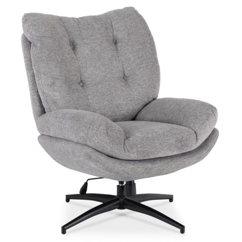 Fotel Wypoczynkowy Obrotowy FREMONT z Podnóżkiem Szary