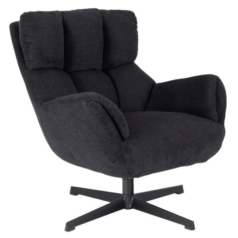 Fotel Wypoczynkowy Obrotowy REAL Czarny