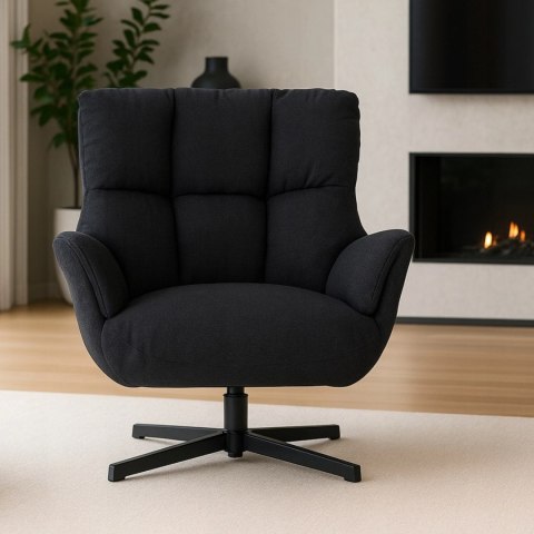 Fotel Wypoczynkowy Obrotowy REAL Czarny