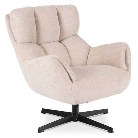 Fotel Wypoczynkowy Obrotowy REAL Kremowy