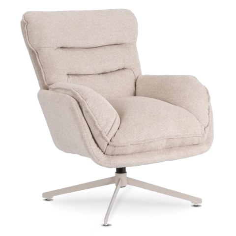 Fotel Wypoczynkowy PASADENA Obrotowy z Podnóżkiem Kremowy