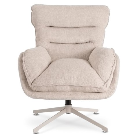 Fotel Wypoczynkowy PASADENA Obrotowy z Podnóżkiem Kremowy
