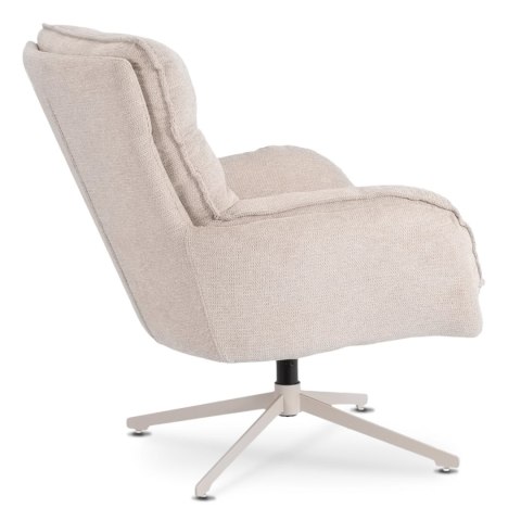 Fotel Wypoczynkowy PASADENA Obrotowy z Podnóżkiem Kremowy