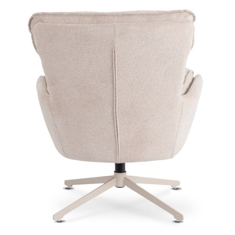 Fotel Wypoczynkowy PASADENA Obrotowy z Podnóżkiem Kremowy