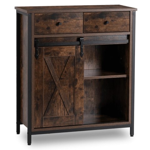 Komoda z Szufladami COLE 70 cm Dąb Rustykalny/Czarny Loftowa
