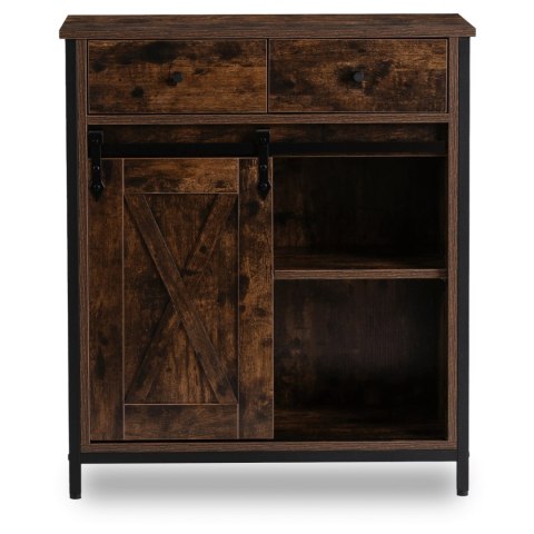 Komoda z Szufladami COLE 70 cm Dąb Rustykalny/Czarny Loftowa