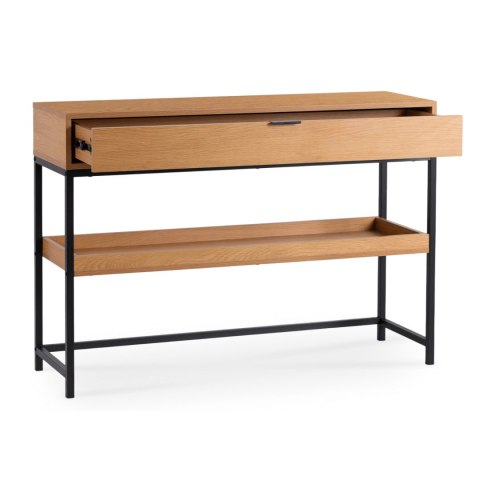 Konsola do Przedpokoju RUBY 100 cm z Półką Dąb/Czarny Loft