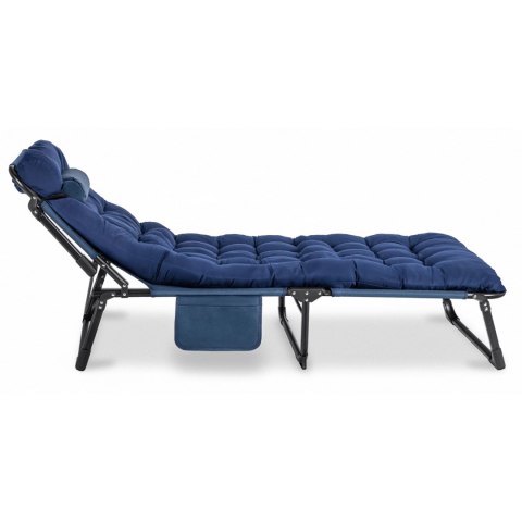 Leżak Ogrodowy Łóżko Polowe SATURN Granatowe