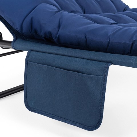 Leżak Ogrodowy Łóżko Polowe SATURN Granatowe