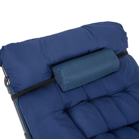 Leżak Ogrodowy Łóżko Polowe SATURN Granatowe