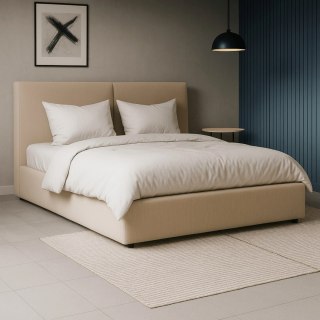 Łóżko 140x200 MARSYLIA z Pojemnikiem Beżowe Sztruksowe