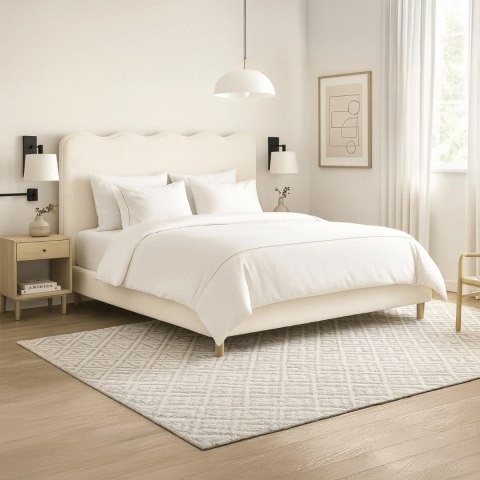 Łóżko 160x200 IZMIR Kremowe Boucle