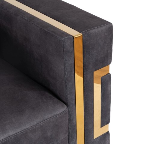 Sofa PALLAZO 3S Trzyosobowa Czarny/Złoty