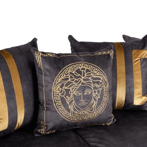 Sofa PALLAZO 3S Trzyosobowa Czarny/Złoty