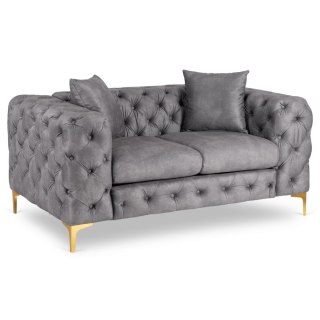 Sofa SORRENTO 2S Dwuosobowa Szara Welurowa