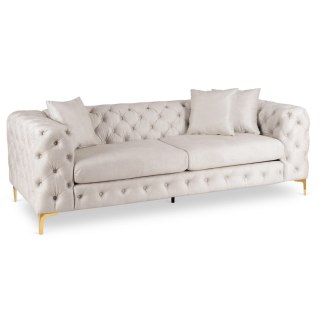 Sofa SORRENTO 3S Trzyosobowa Kremowa Welurowa