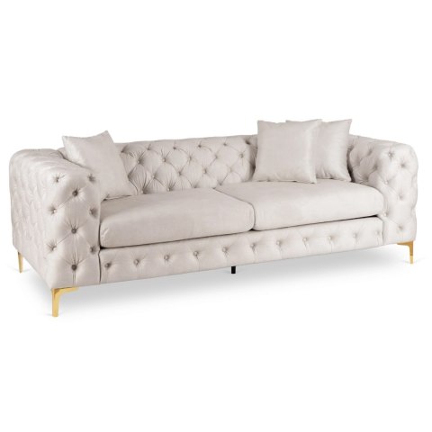 Sofa SORRENTO 3S Trzyosobowa Kremowa Welurowa