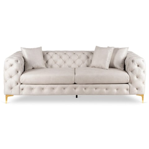 Sofa SORRENTO 3S Trzyosobowa Kremowa Welurowa