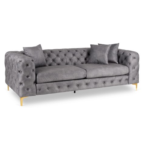 Sofa SORRENTO 3S Trzyosobowa Szara Welurowa