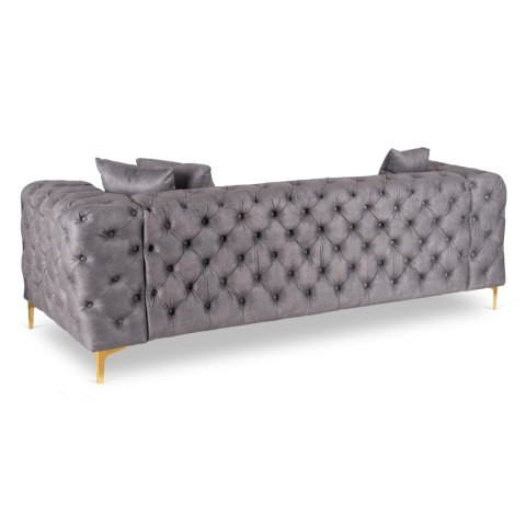 Sofa SORRENTO 3S Trzyosobowa Szara Welurowa
