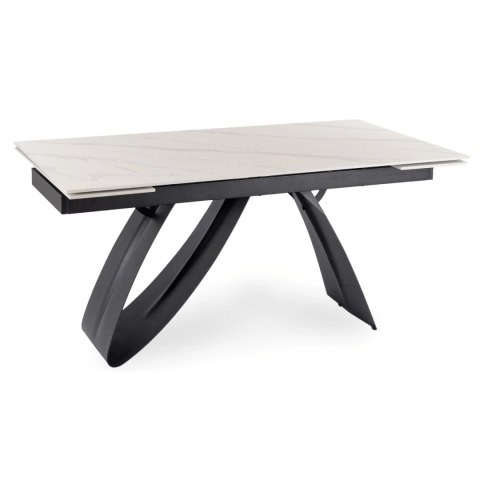 Stół DEVON Ceramiczny Rozkładany 160-220 cm Biały Marmur/Czarny